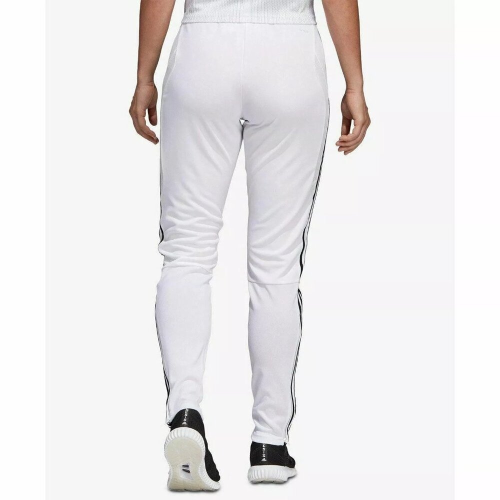 EUC Womens Adidas Tiro19 Training Pant in White with Classic Black 3 Stripe Sz M - Picture 2 of 6